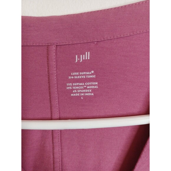 J. Jill Luxe Supima Cotton Pullover Tunic Top Large Pink Lagenlook Minimalist - Picture 4 of 8